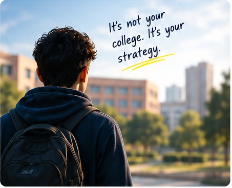 Student on campus — It's not your college, it's your strategy