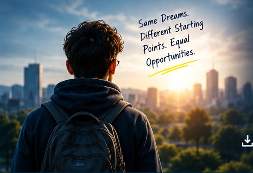 Student looking toward a tech career future