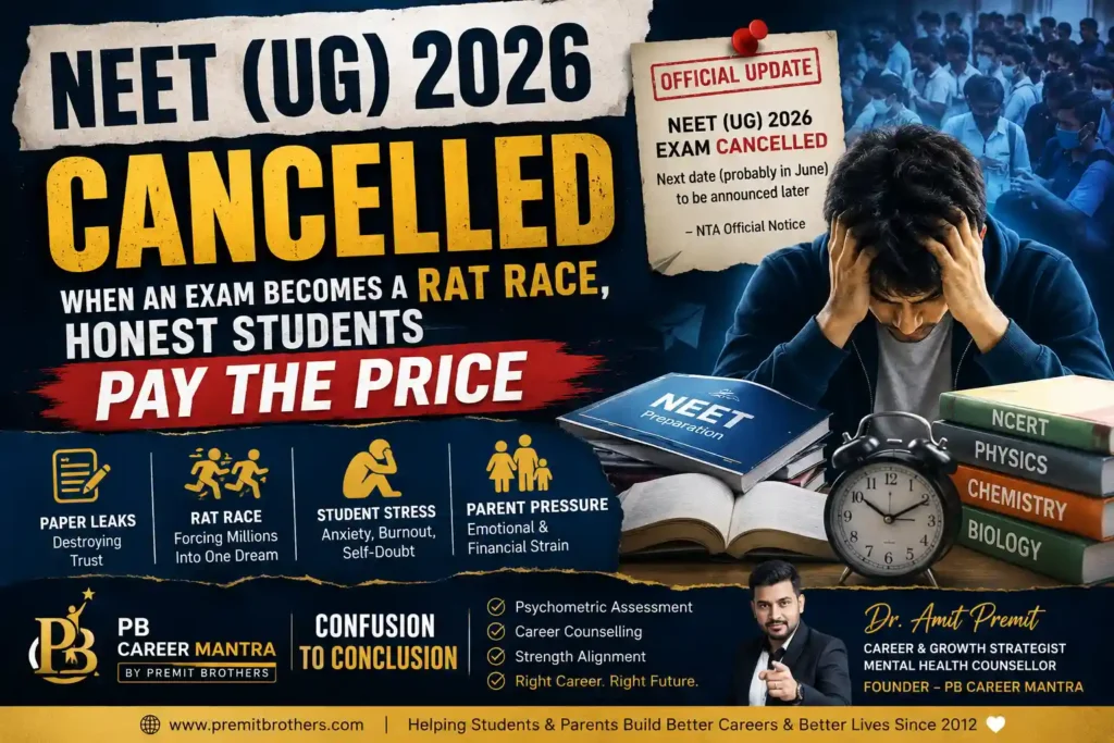 NEET UG 2026 Cancelled: When Paper Leaks, Rat Race & Career Confusion Break Honest Students